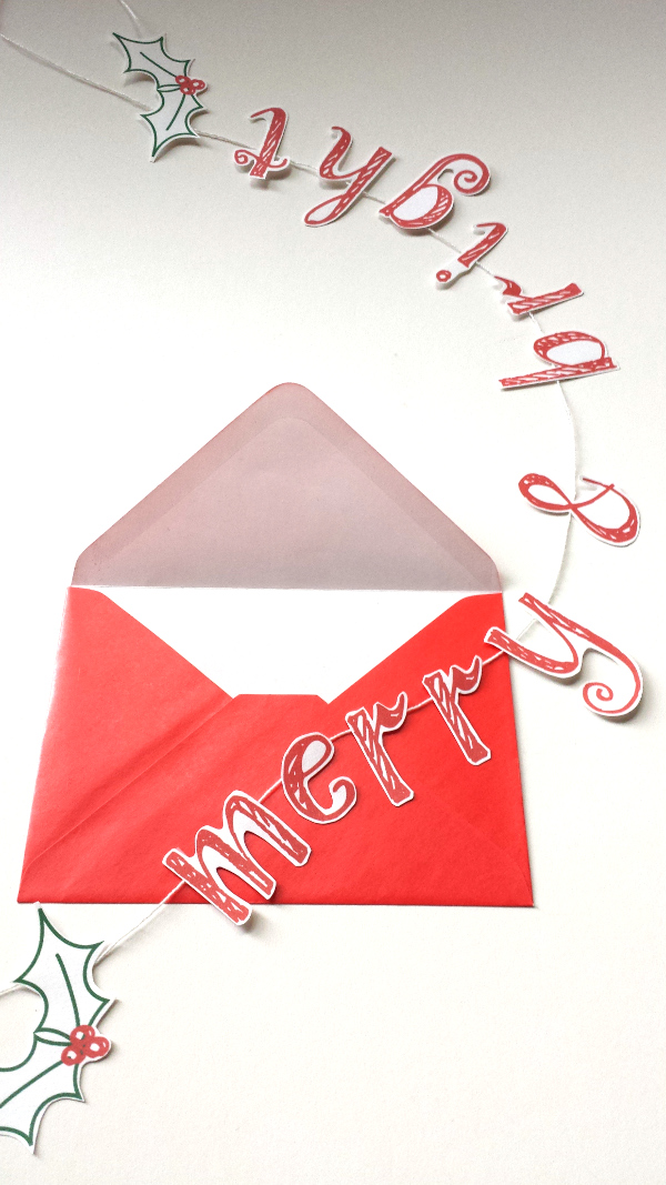 Printable Christmas Card Garland | Red Circle Crafts